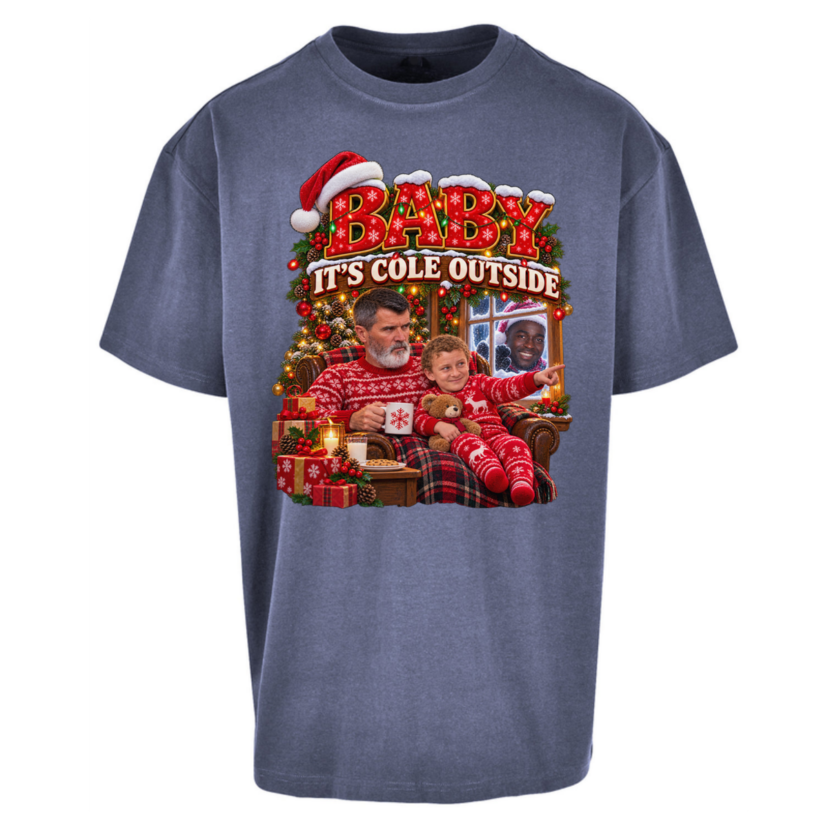 Roy Keane Man Utd Christmas Oversized T-Shirt