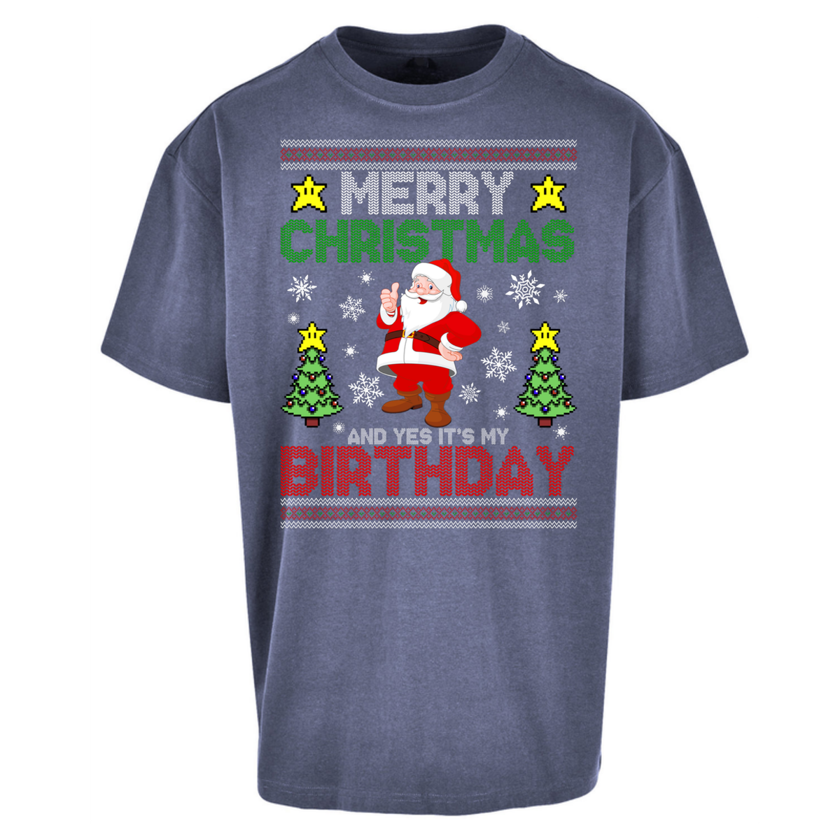 Santa birthday design Oversized T-Shirt