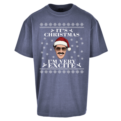 I Very Excite Christmas Oversized T-Shirt
