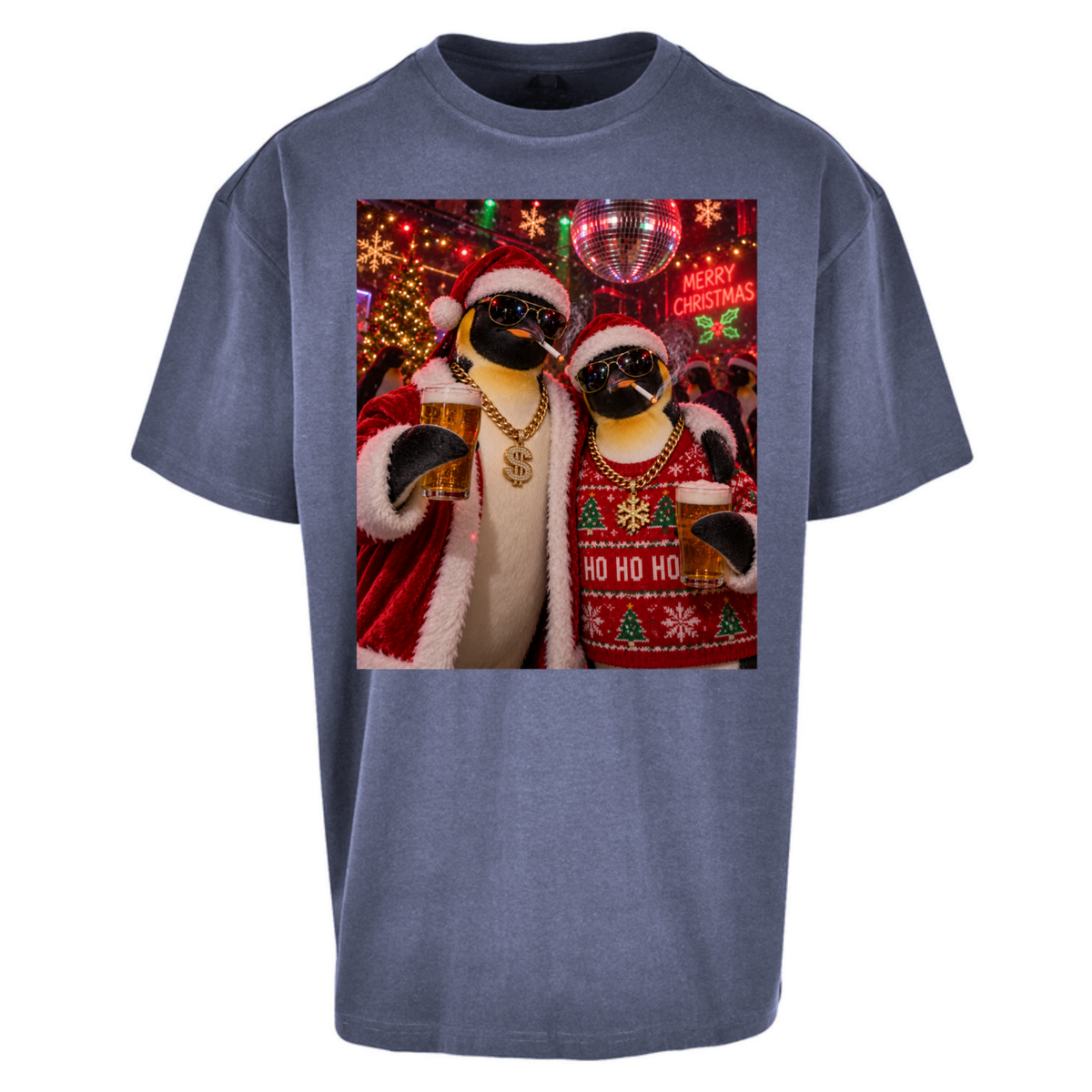 Penguin Christmas Oversized T-Shirt