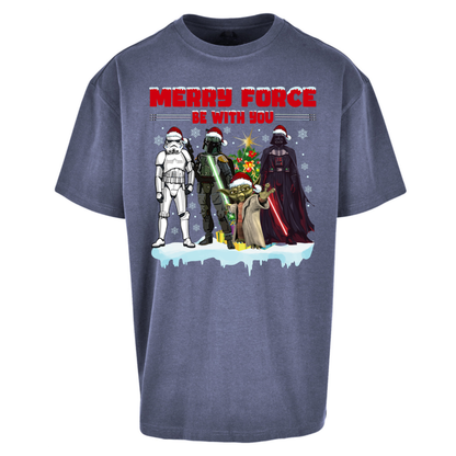 Merry Force Be With You Christmas Oversized T-Shirt