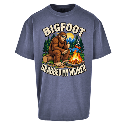Bigfoot Grabbed My Weiner Camping Oversized T-Shirt