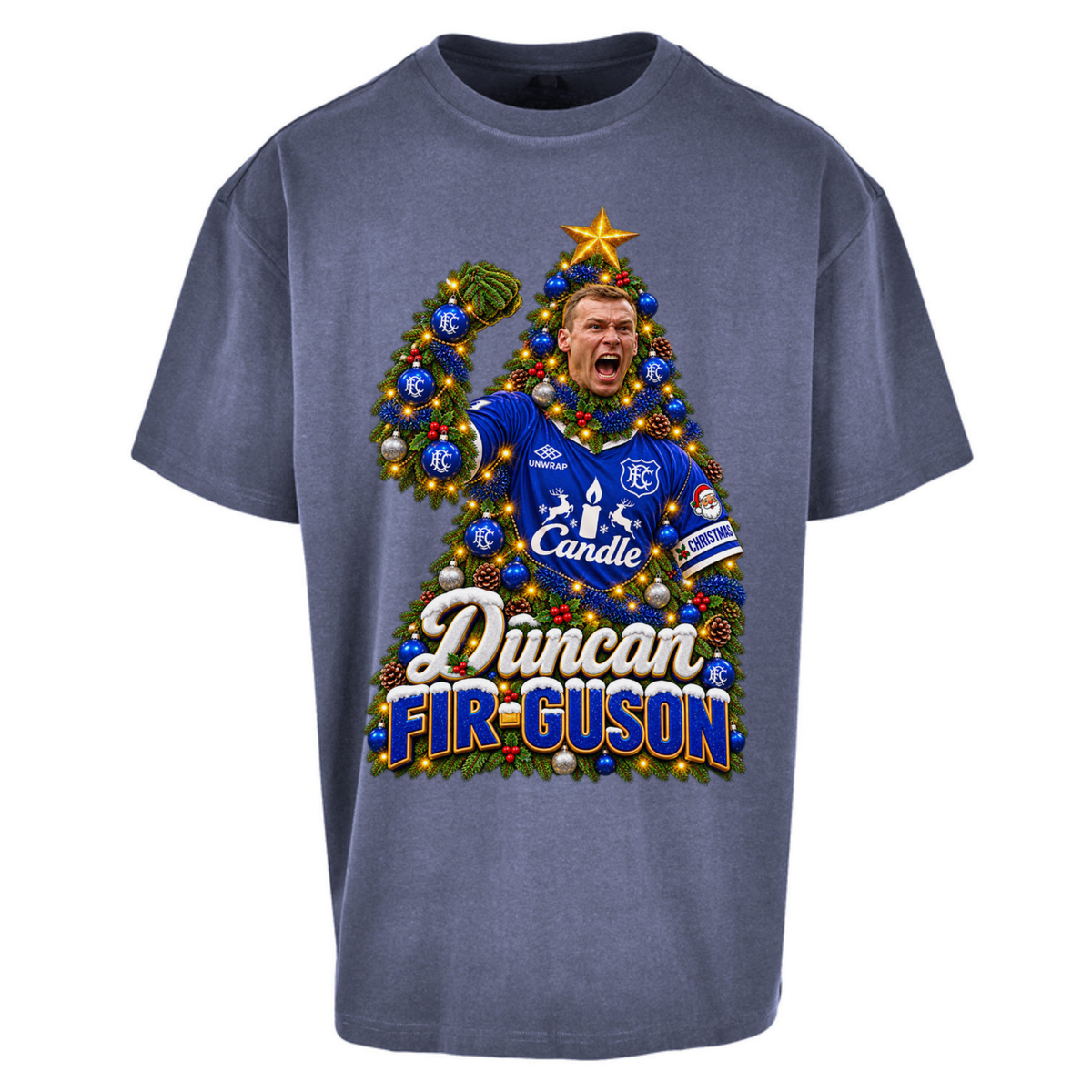 Duncan Ferguson Everton Christmas Oversized T-Shirt