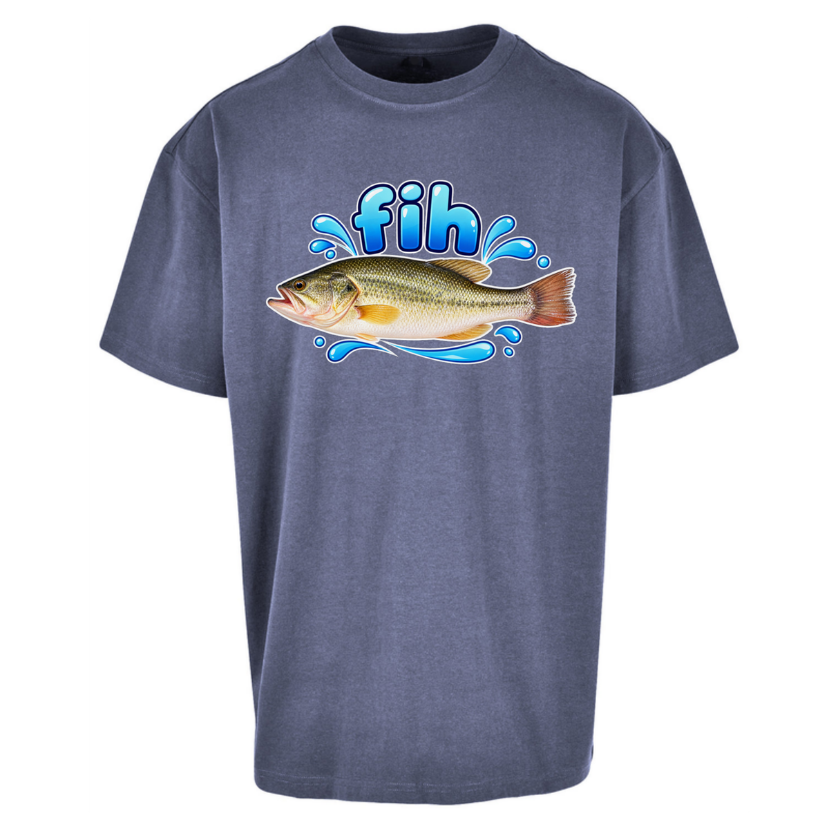 Fih Funny Bass Fish Oversized T-Shirt