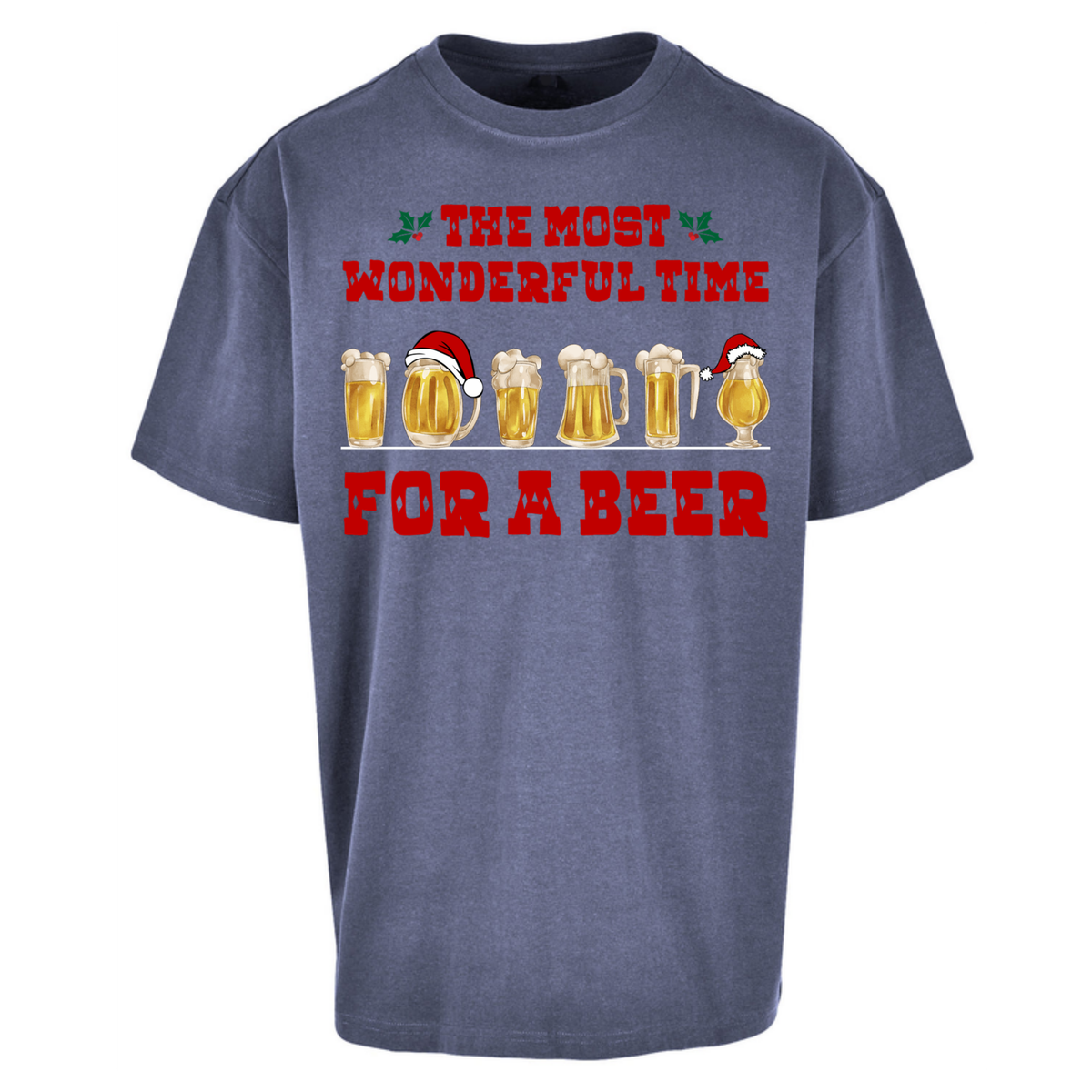 Festive Pint Graphic Oversized T-Shirt