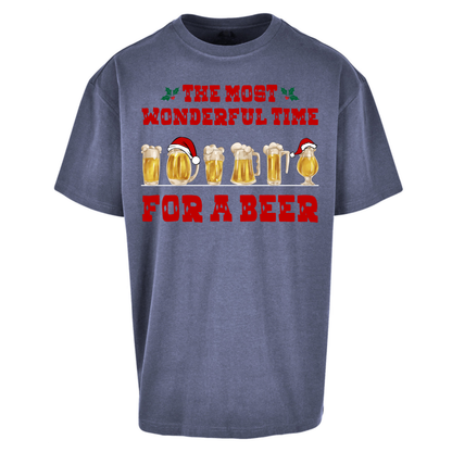 Festive Pint Graphic Oversized T-Shirt