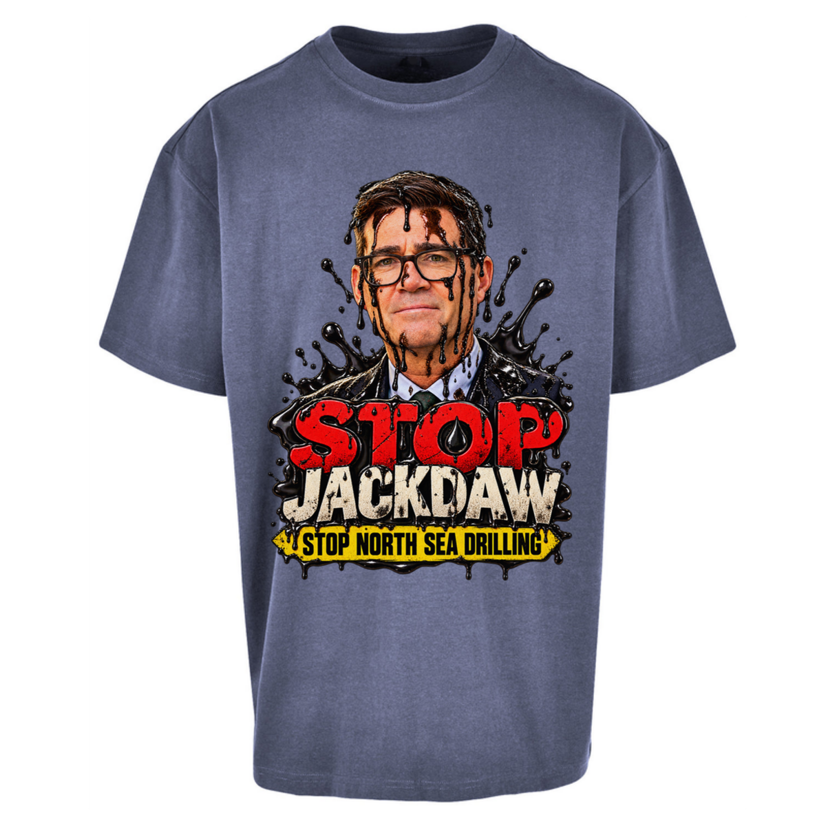 Stop Jackdaw Stop North Sea Drilling Andy Burnham Oversized T-Shirt