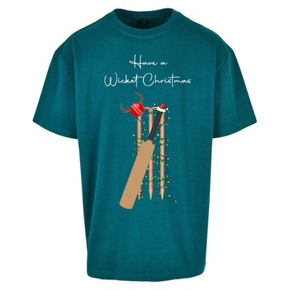 Cricket Bat Graphic Christmas Oversized T-Shirt
