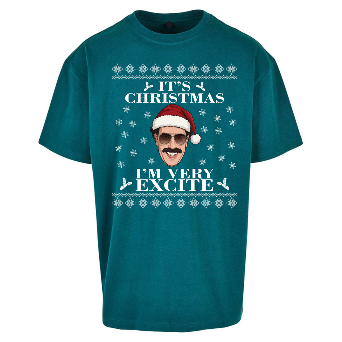 I Very Excite Christmas Oversized T-Shirt