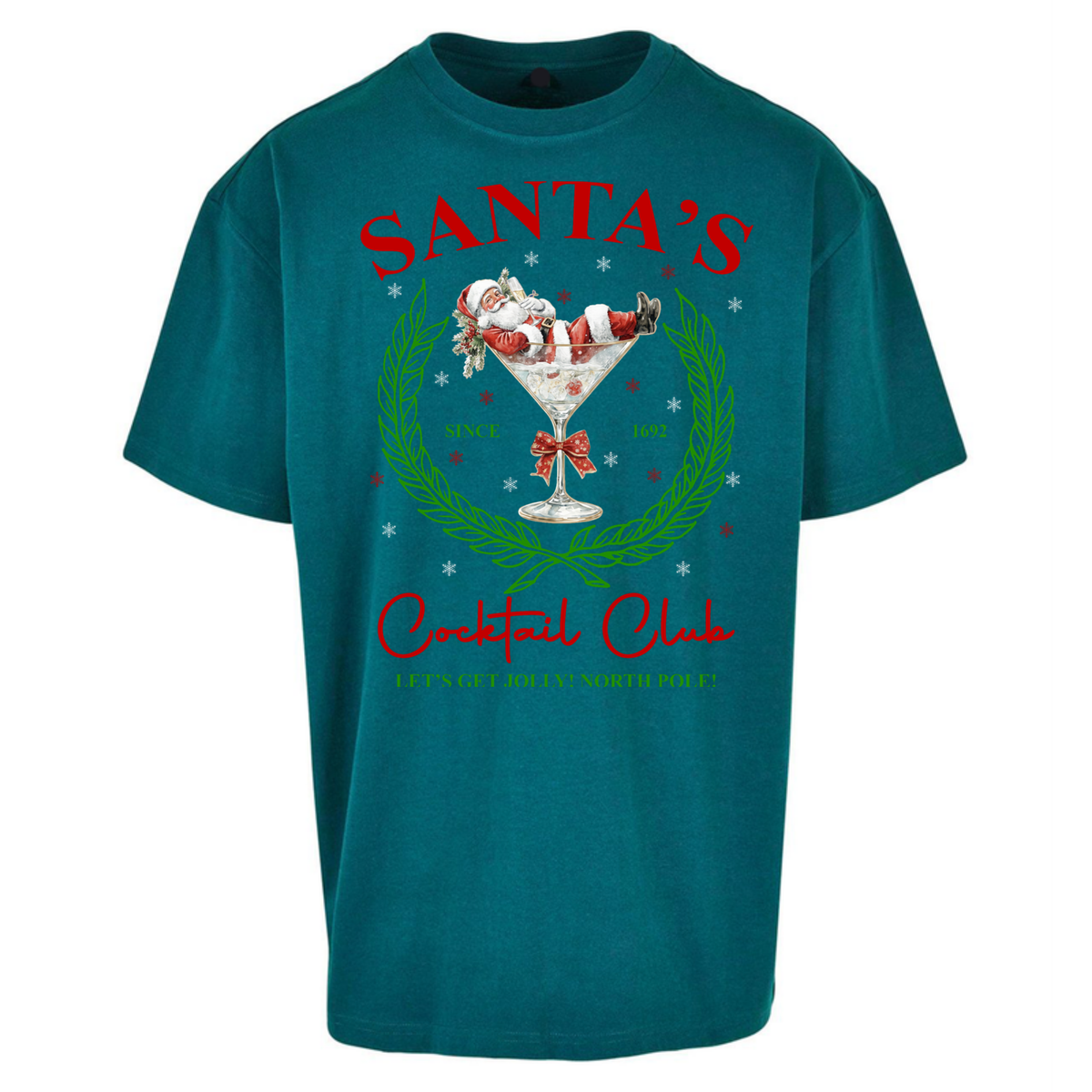 Cocktail Lover Christmas Oversized T-Shirt