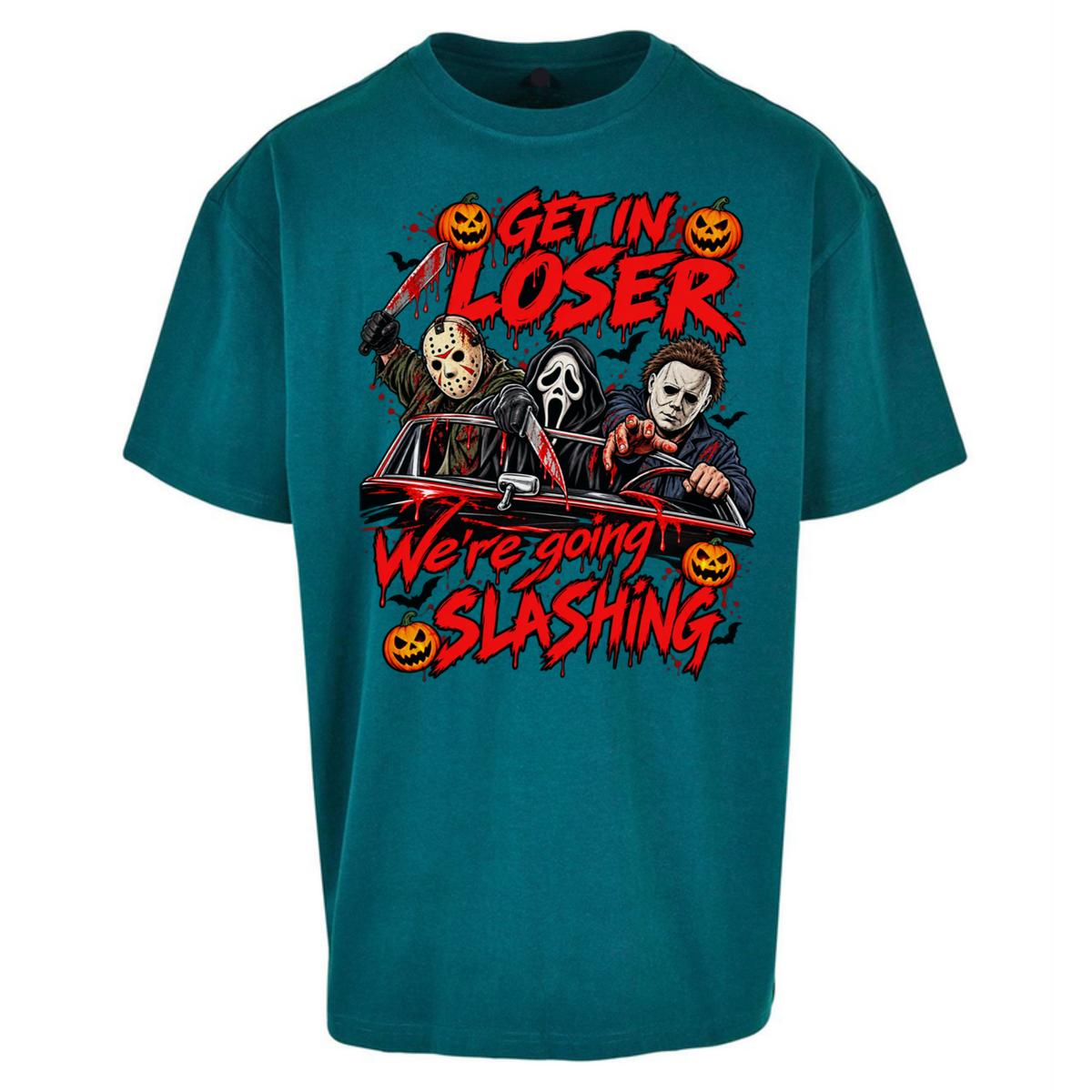 Retro Horror Movie Halloween Slasher Villains Oversized T-Shirt