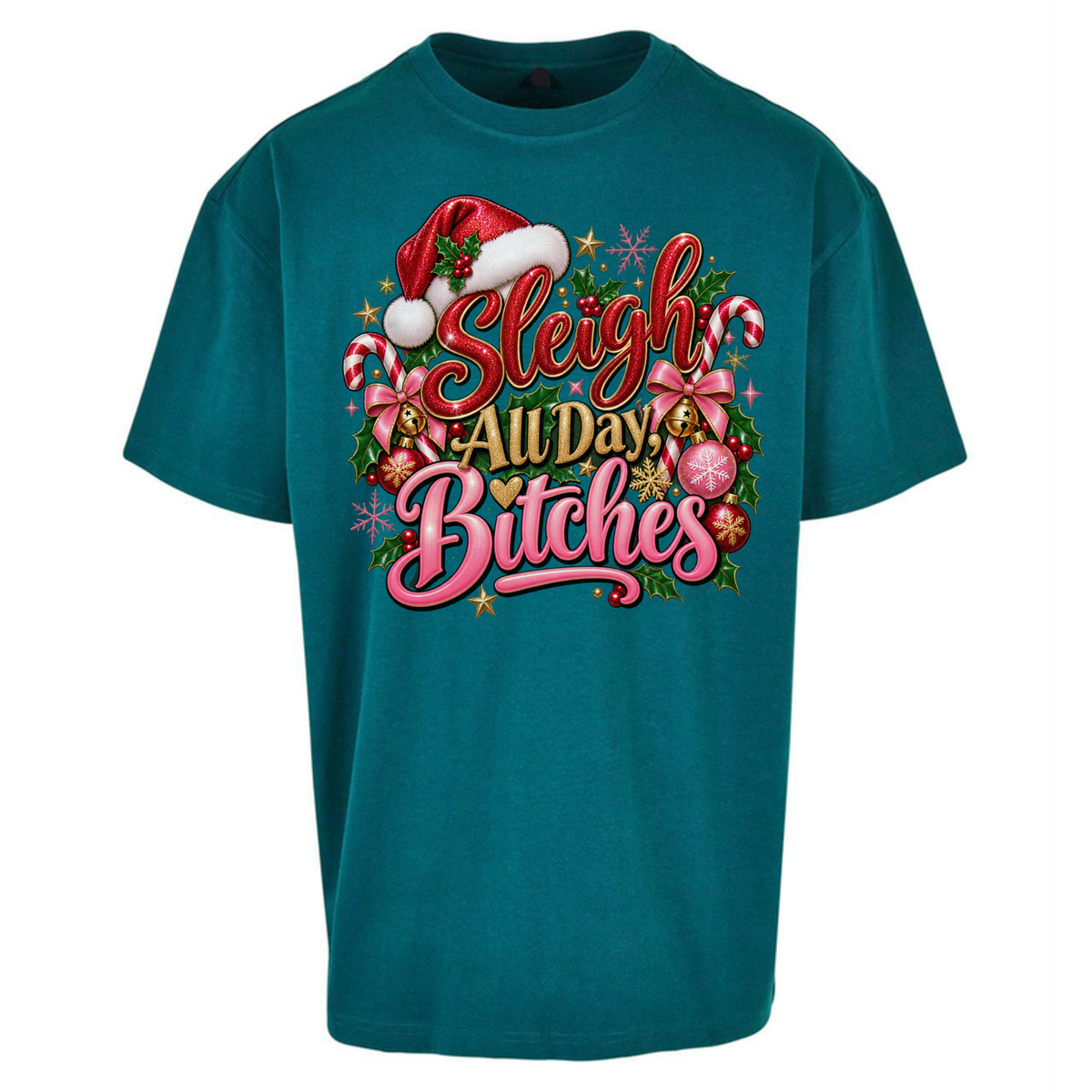 Womens Christmas Oversized T-Shirt