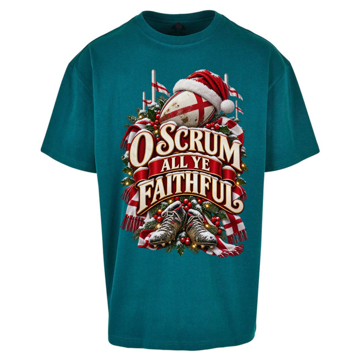 England Rugby Christmas Oversized T-Shirt
