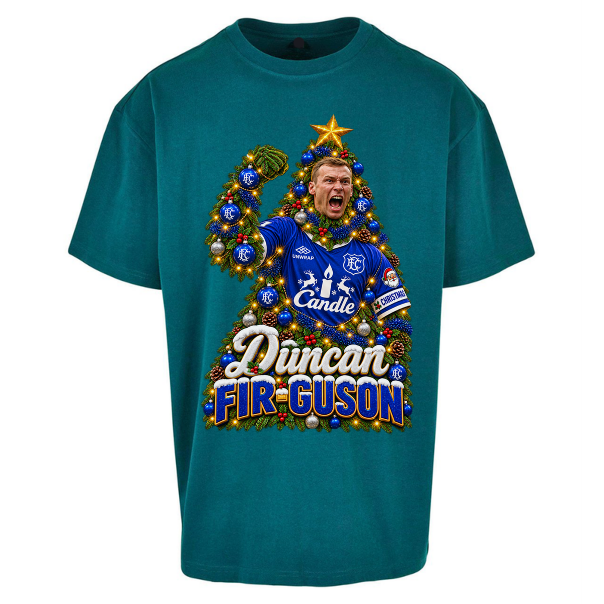 Duncan Ferguson Everton Christmas Oversized T-Shirt