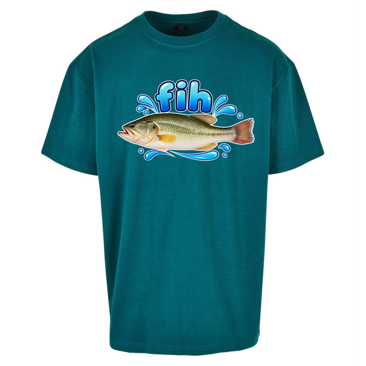 Fih Funny Bass Fish Oversized T-Shirt
