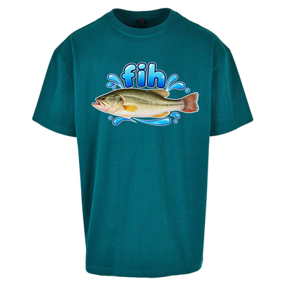Fih Funny Bass Fish Oversized T-Shirt