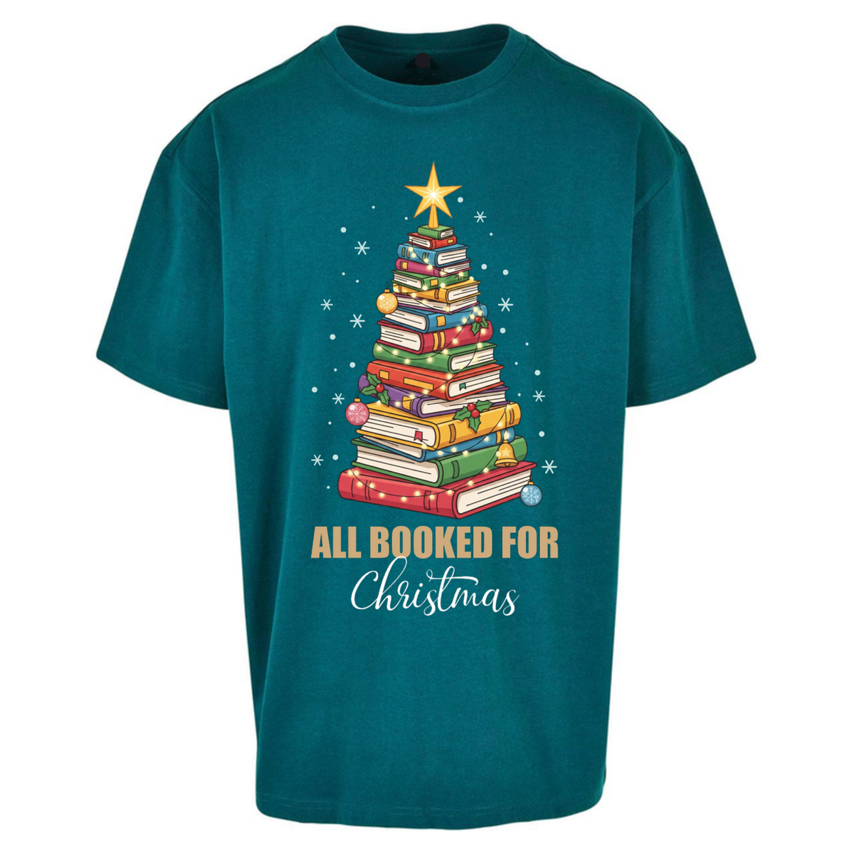 Book Tree Christmas Oversized T-Shirt