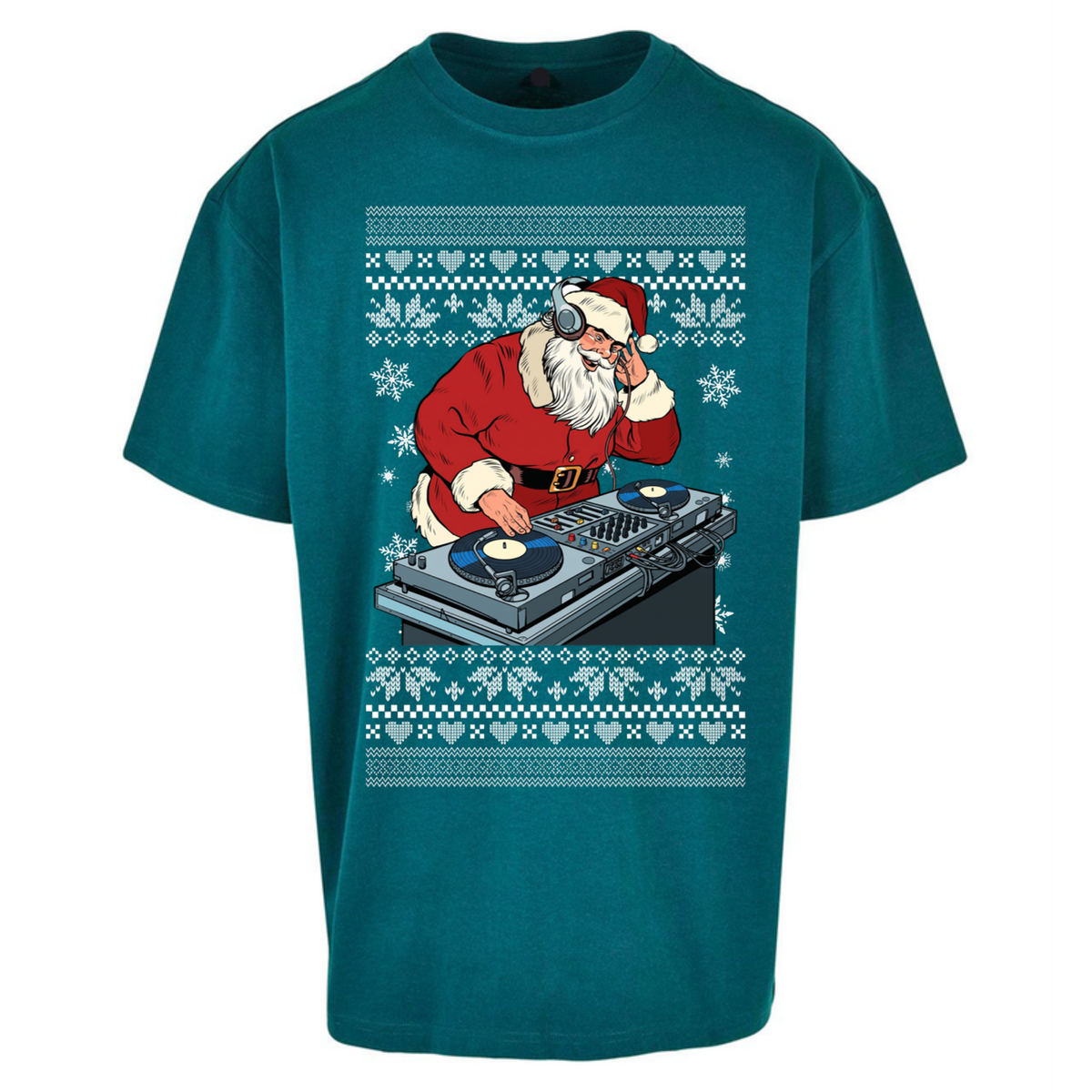 DJ Santa Christmas Oversized T-Shirt