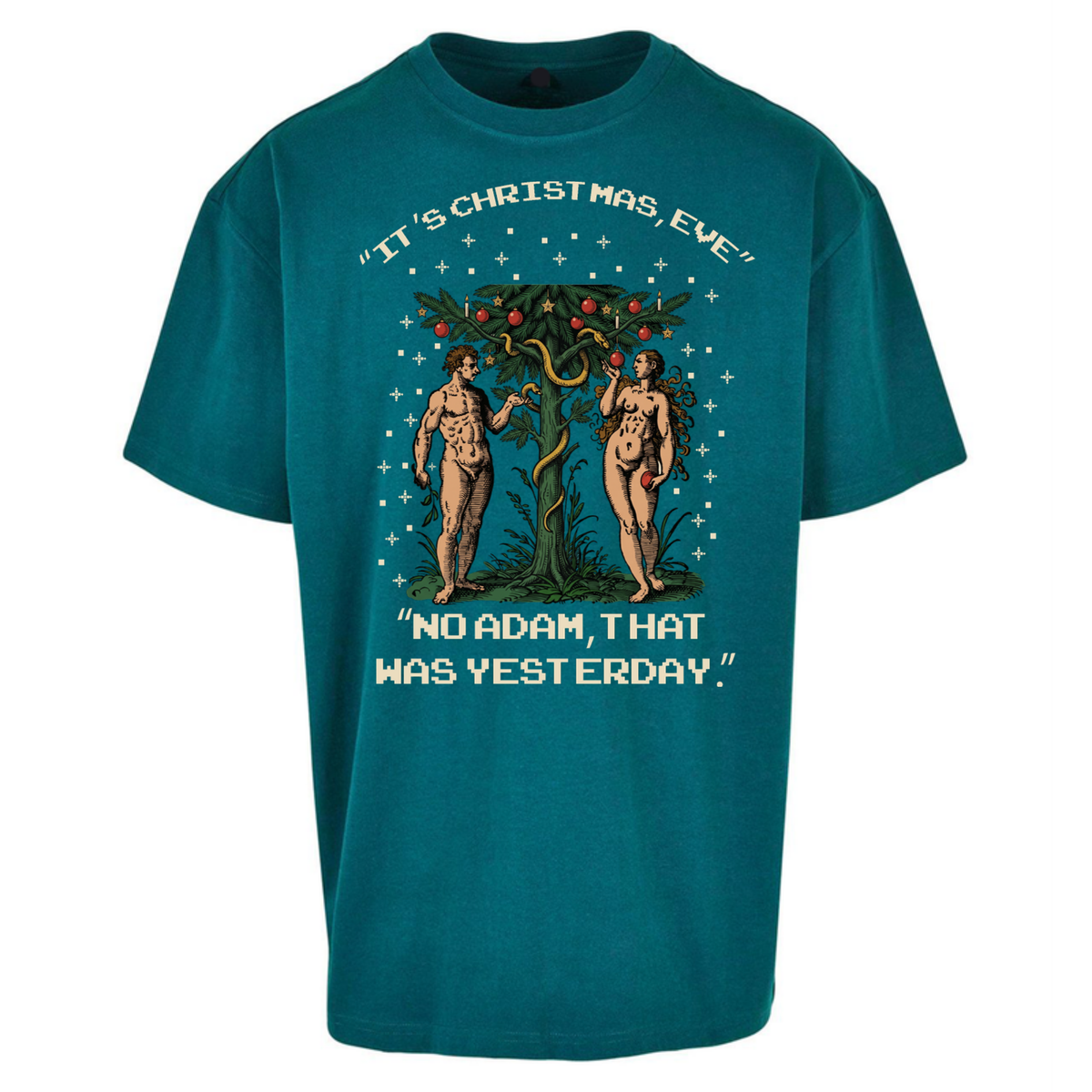 Adam & Eve Christmas Jumper Oversized T-Shirt