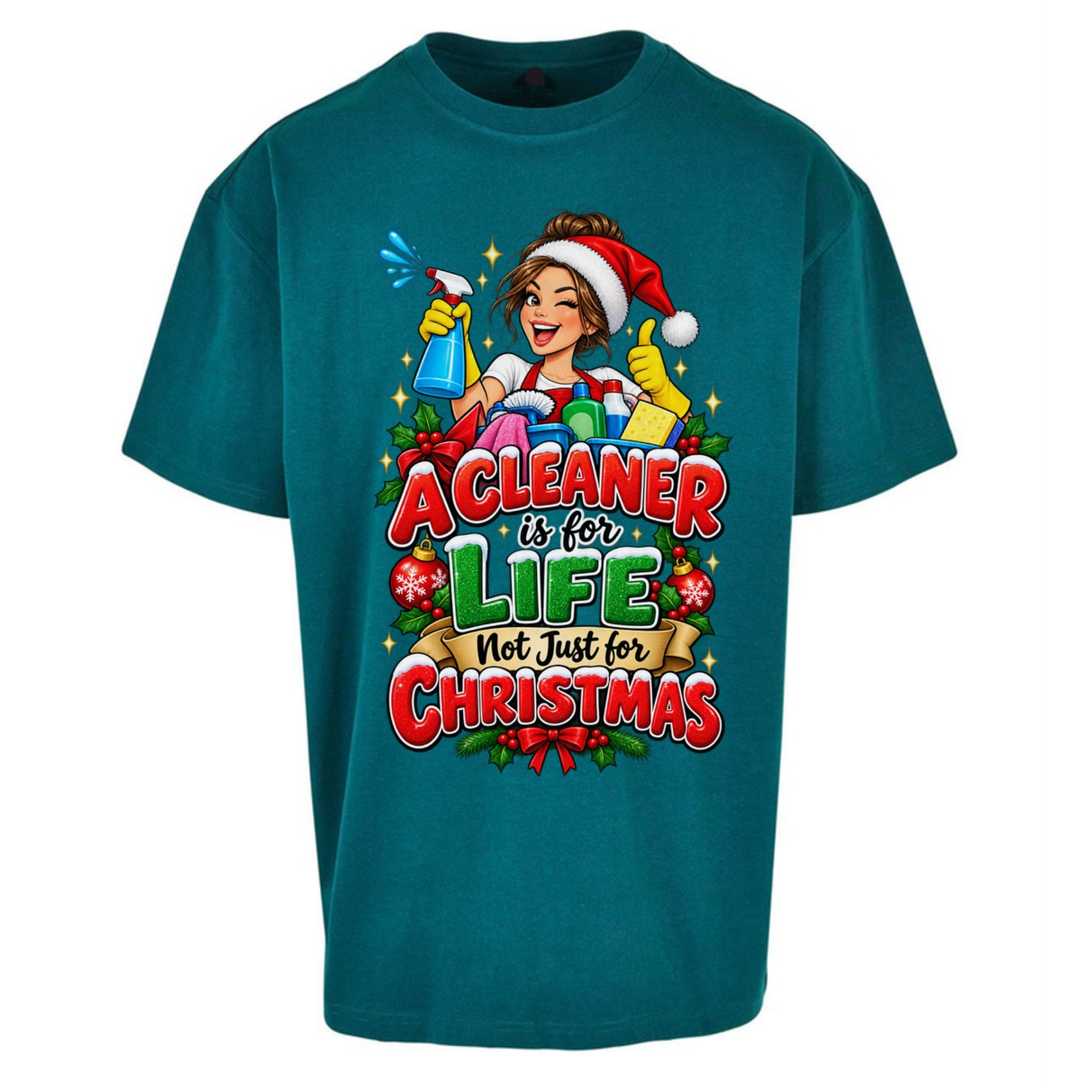 Cleaner Christmas Oversized T-Shirt