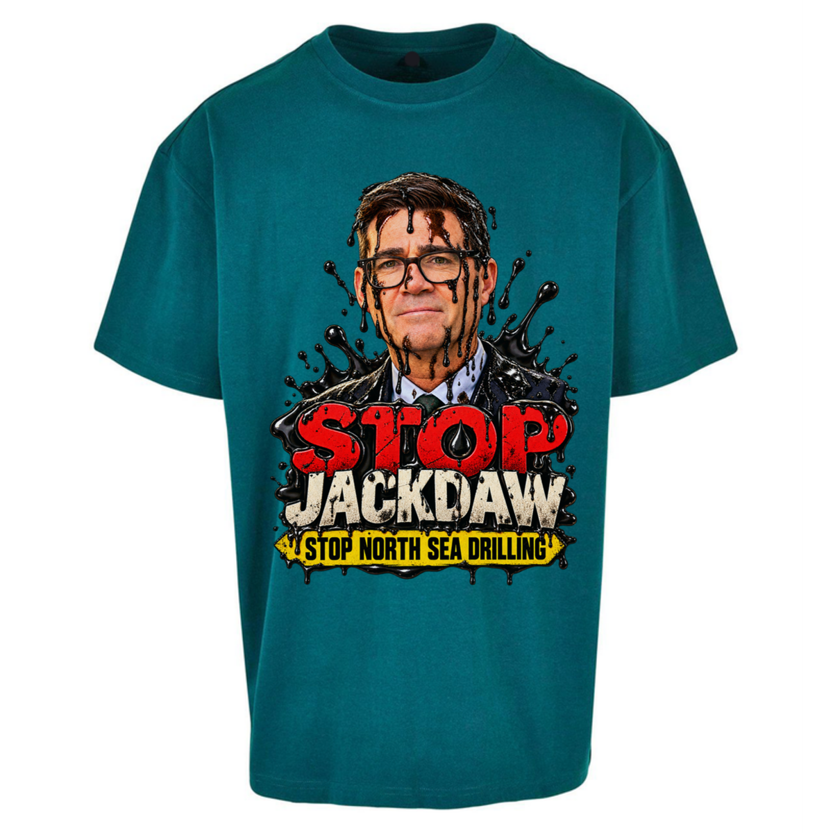 Stop Jackdaw Stop North Sea Drilling Andy Burnham Oversized T-Shirt