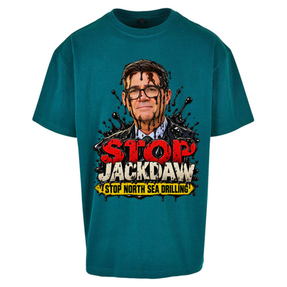 Stop Jackdaw Stop North Sea Drilling Andy Burnham Oversized T-Shirt
