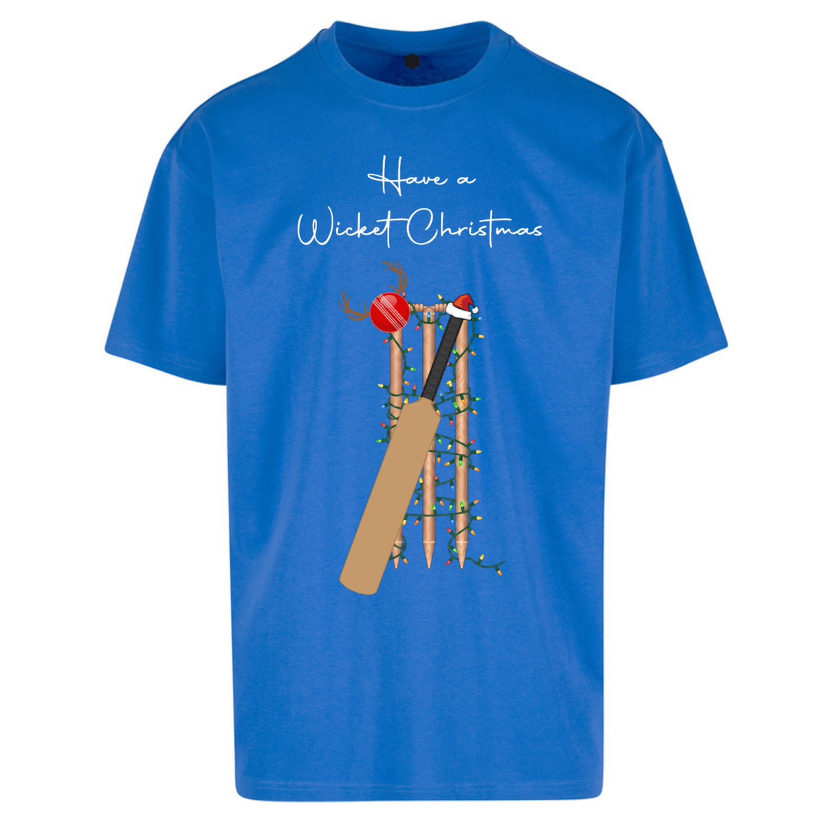 Cricket Bat Graphic Christmas Oversized T-Shirt