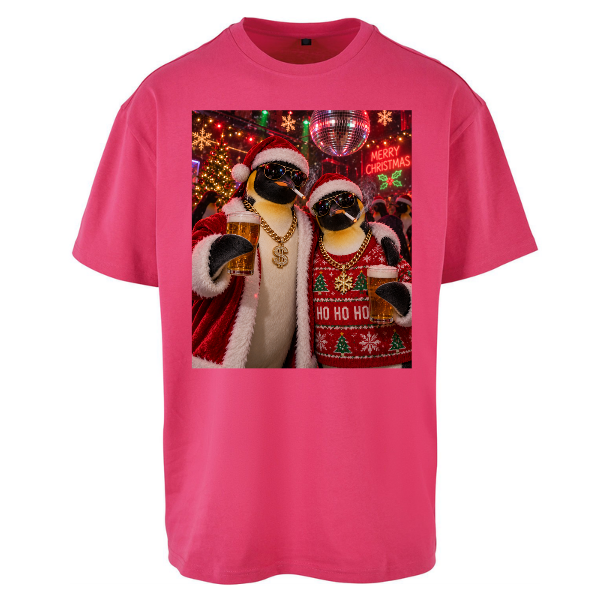 Penguin Christmas Oversized T-Shirt