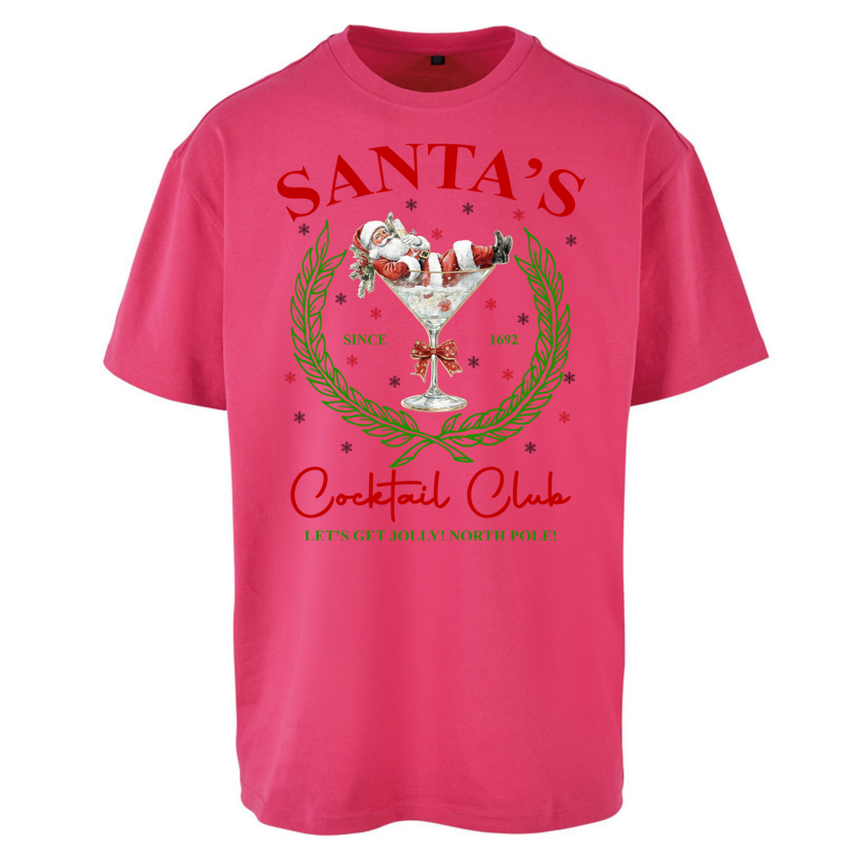 Cocktail Lover Christmas Oversized T-Shirt