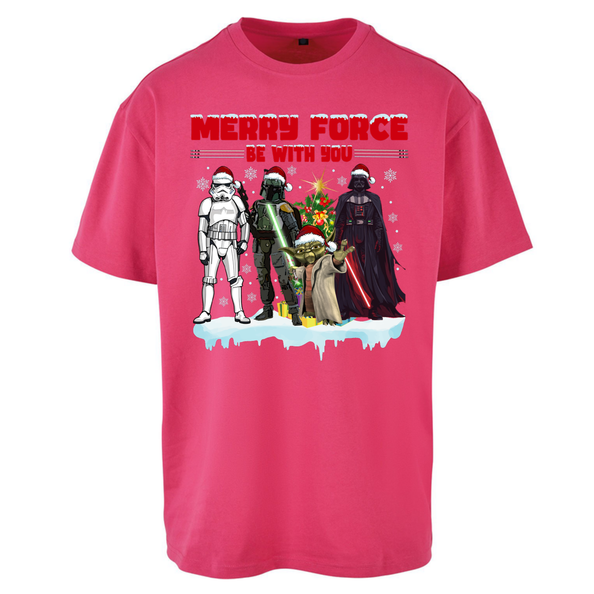 Merry Force Be With You Christmas Oversized T-Shirt