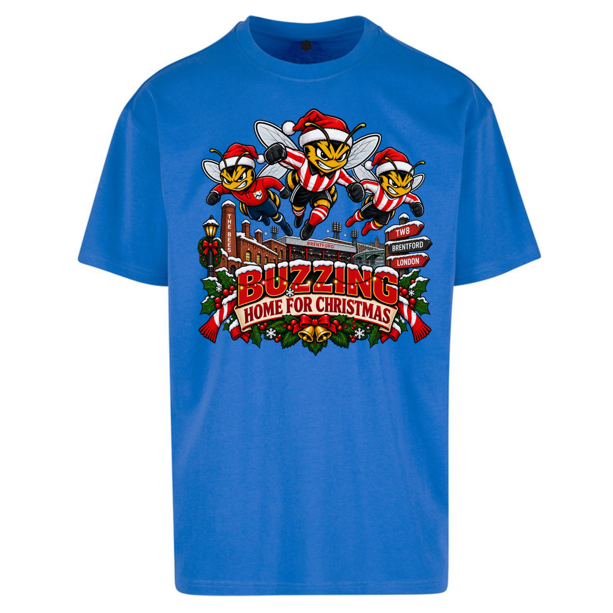 Brentford Football Christmas Oversized T-Shirt