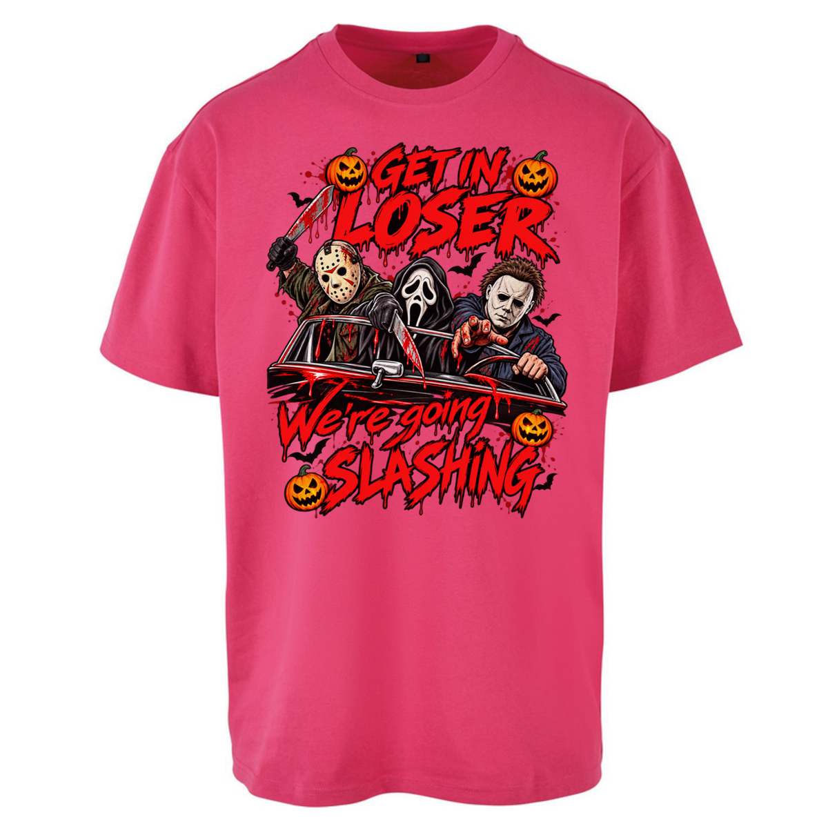 Retro Horror Movie Halloween Slasher Villains Oversized T-Shirt
