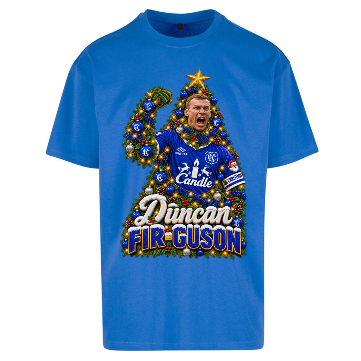 Duncan Ferguson Everton Christmas Oversized T-Shirt