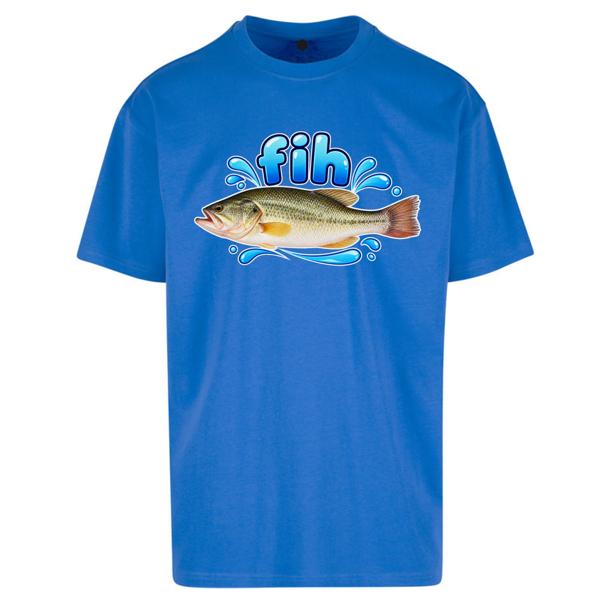 Fih Funny Bass Fish Oversized T-Shirt