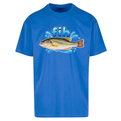 Fih Funny Bass Fish Oversized T-Shirt