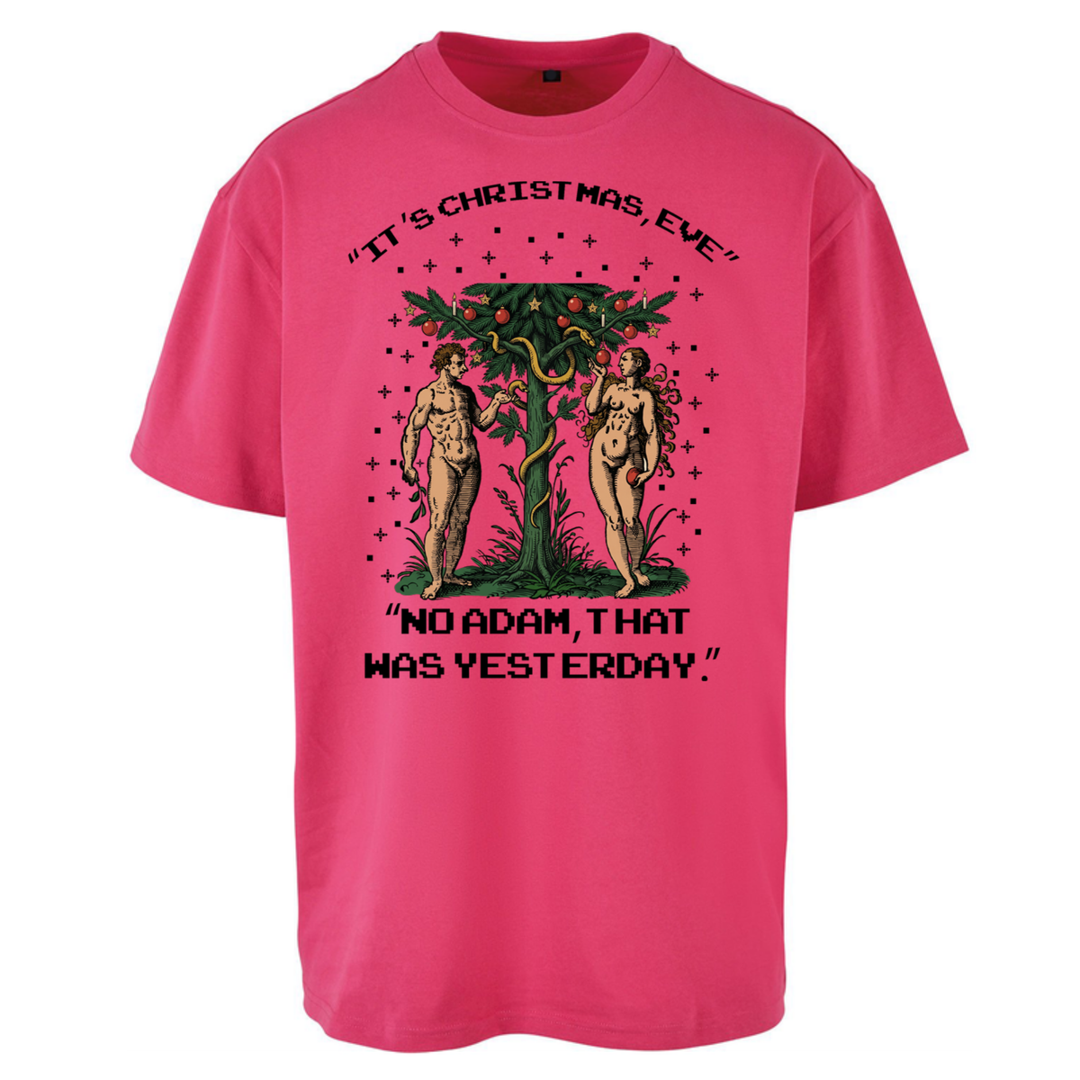 Adam & Eve Christmas Jumper Oversized T-Shirt