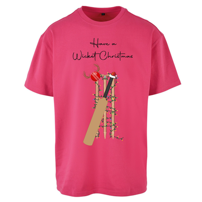 Cricket Bat Graphic Christmas Oversized T-Shirt