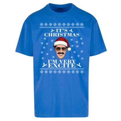 I Very Excite Christmas Oversized T-Shirt