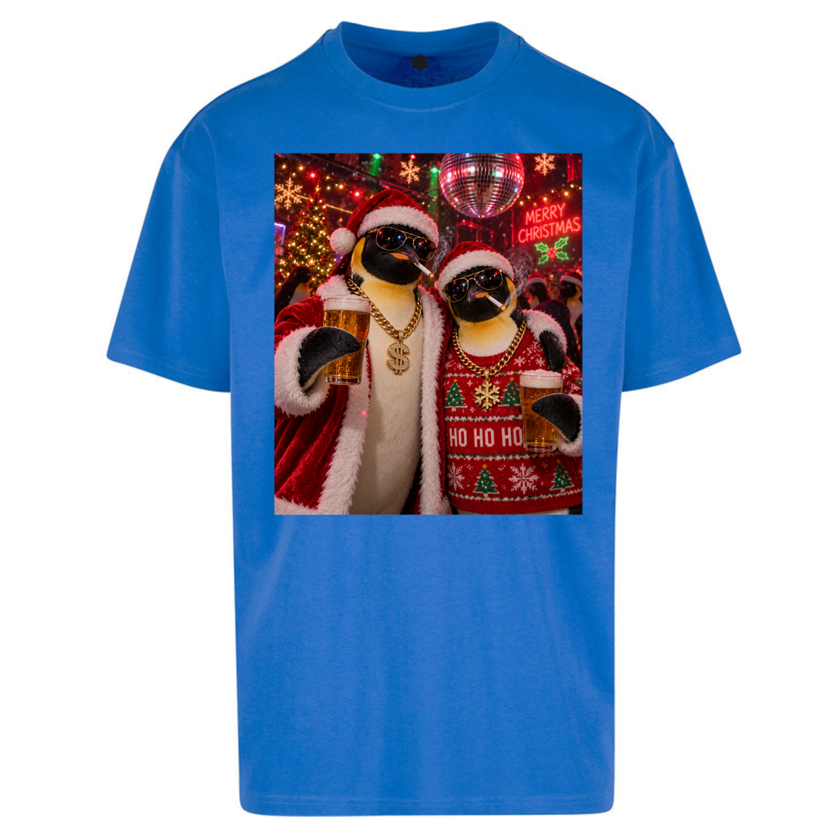 Penguin Christmas Oversized T-Shirt