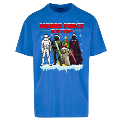 Merry Force Be With You Christmas Oversized T-Shirt