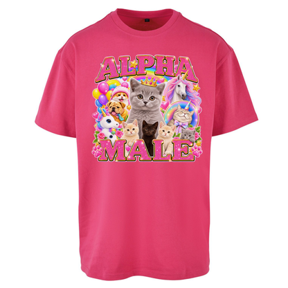 Alpha Male Funny Kitten Unicorn Oversized T-Shirt