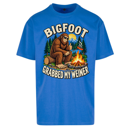 Bigfoot Grabbed My Weiner Camping Oversized T-Shirt