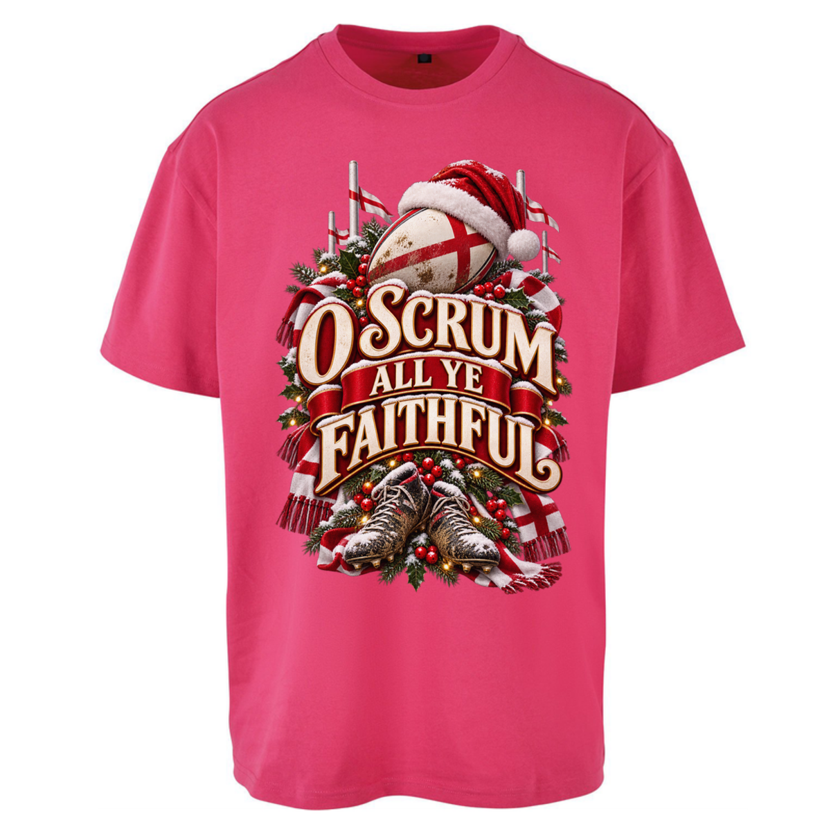 England Rugby Christmas Oversized T-Shirt