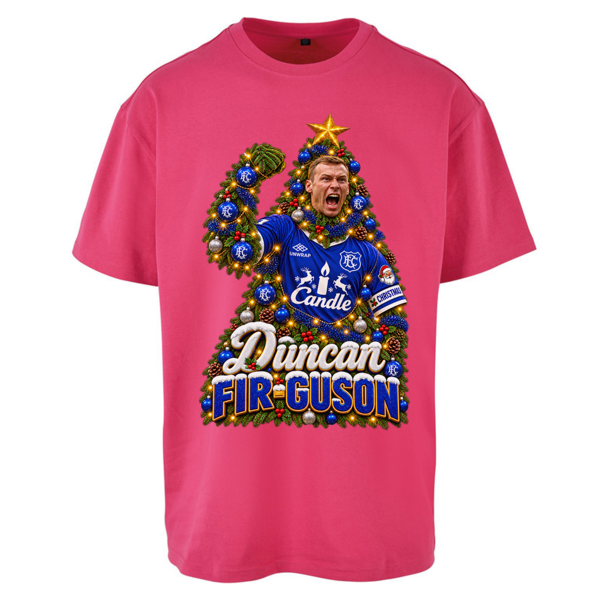 Duncan Ferguson Everton Christmas Oversized T-Shirt