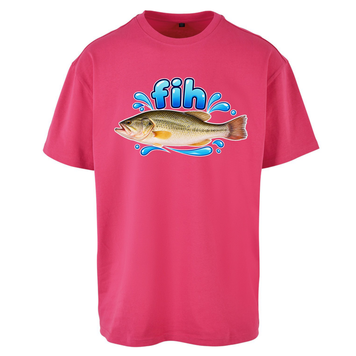 Fih Funny Bass Fish Oversized T-Shirt