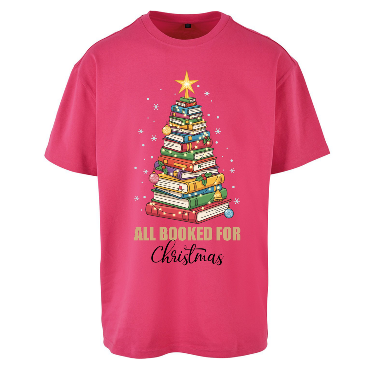 Book Tree Christmas Oversized T-Shirt