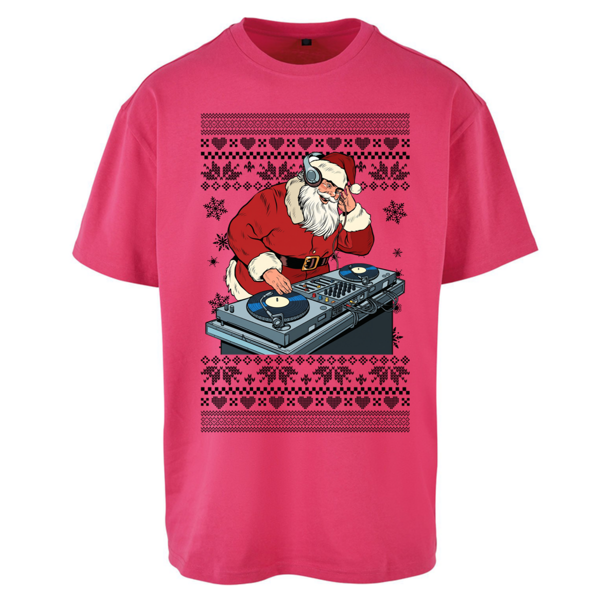 DJ Santa Christmas Oversized T-Shirt