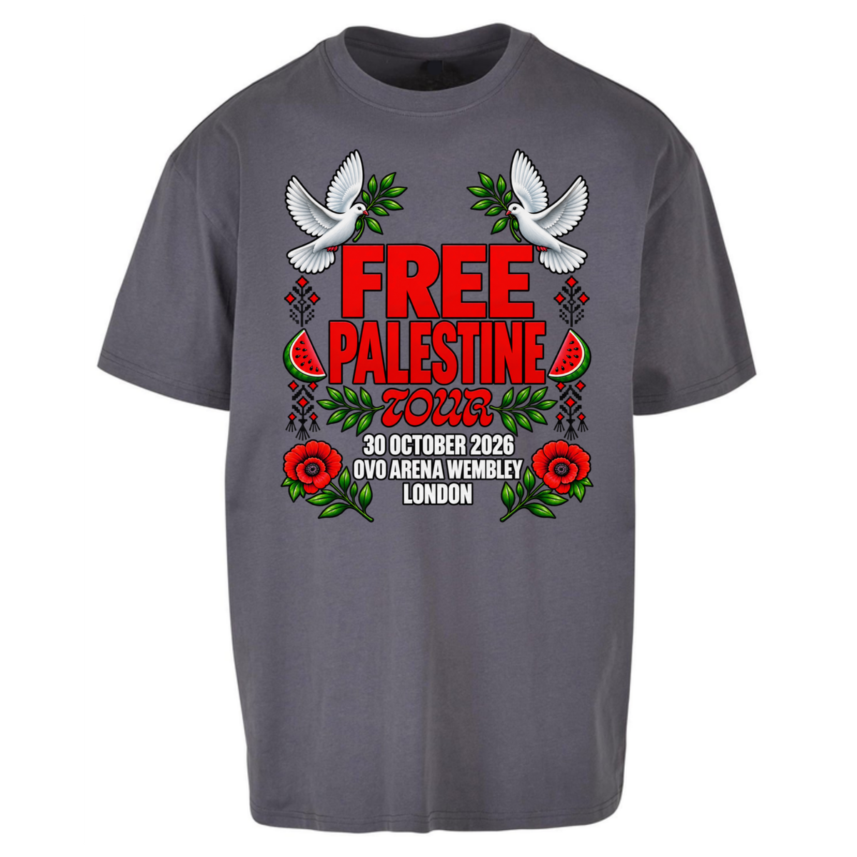 Macklemore and Friends Free Palestine Tour London Oversized T-Shirt