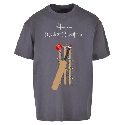 Cricket Bat Graphic Christmas Oversized T-Shirt