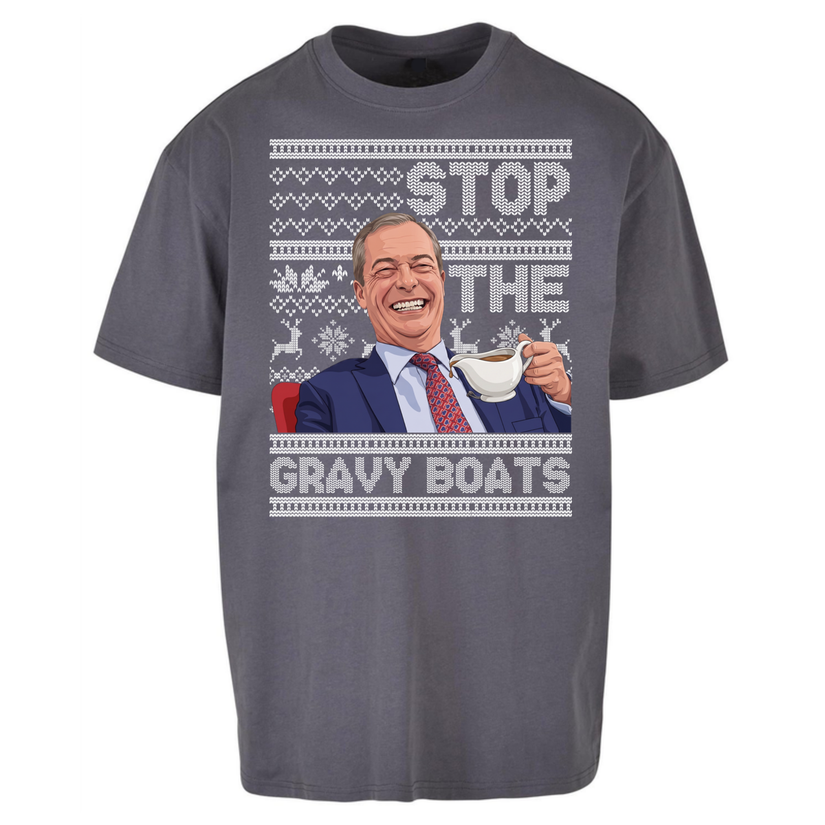 Satirical Festive Top Oversized T-Shirt
